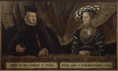 Double Portrait of Philip the Magnanimous and His Wife Christine, Born Duchess of Saxony by Jost vom Hoff